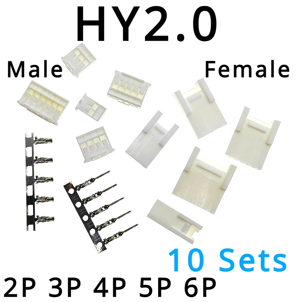 

10 Sets HY2.0 2.0mm HY-2P 3P 4P 5P 6P Male Female Aerial Docking Terminal Housing Connector