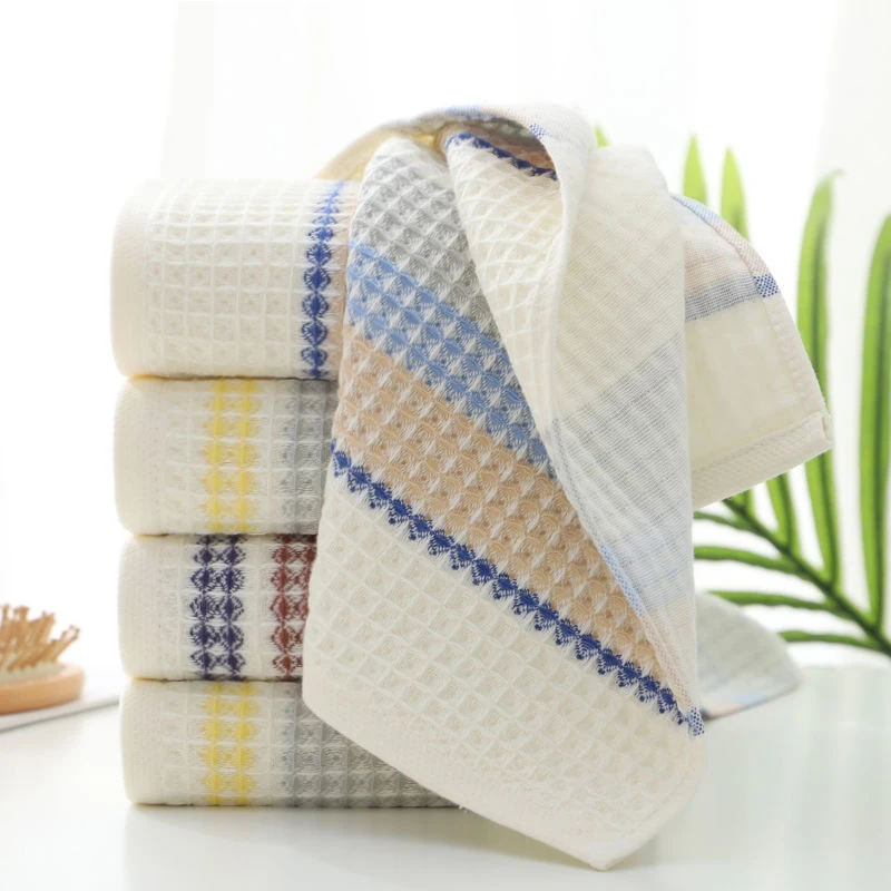 100% Cotton Striped Waffle Bath Towel 6
