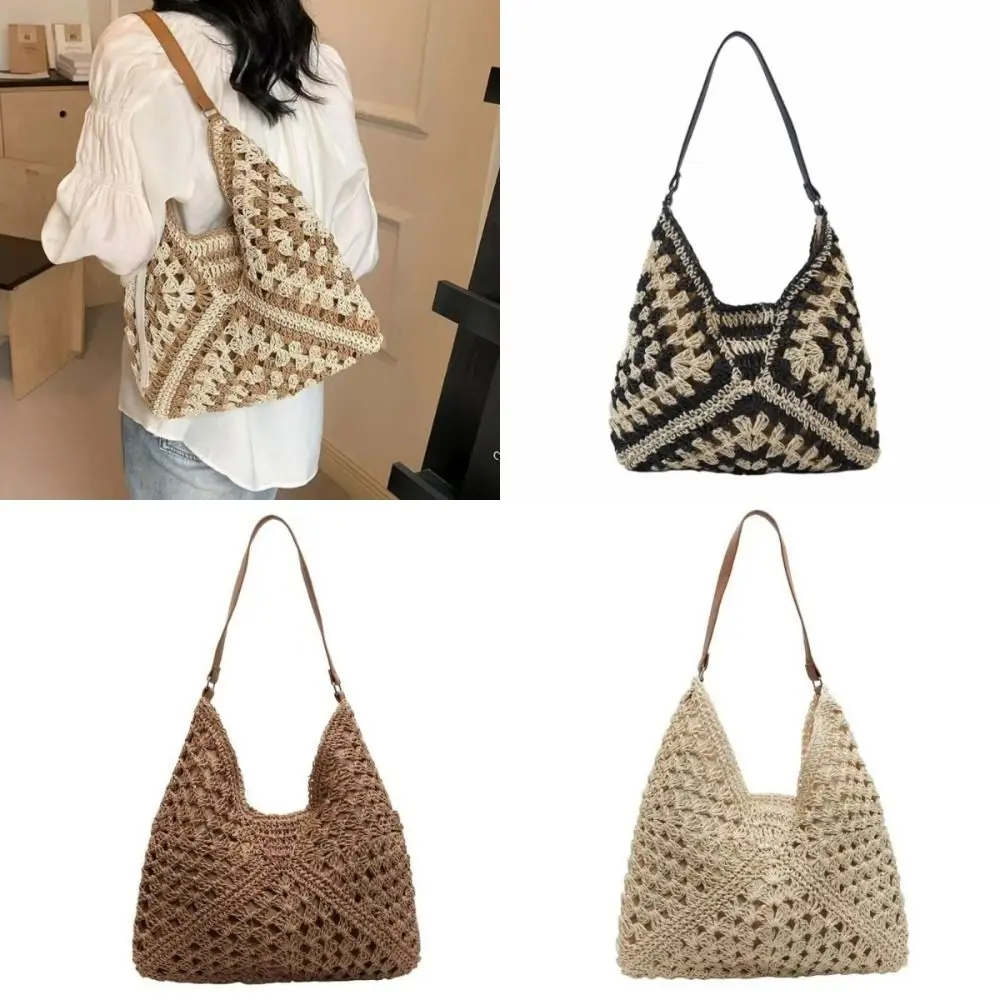 Neue Clutches mit ausgehöhltem Design und Webstruktur, große Kapazität, Henkeltasche, Polyester-Unterarmtasche, Sommersaison