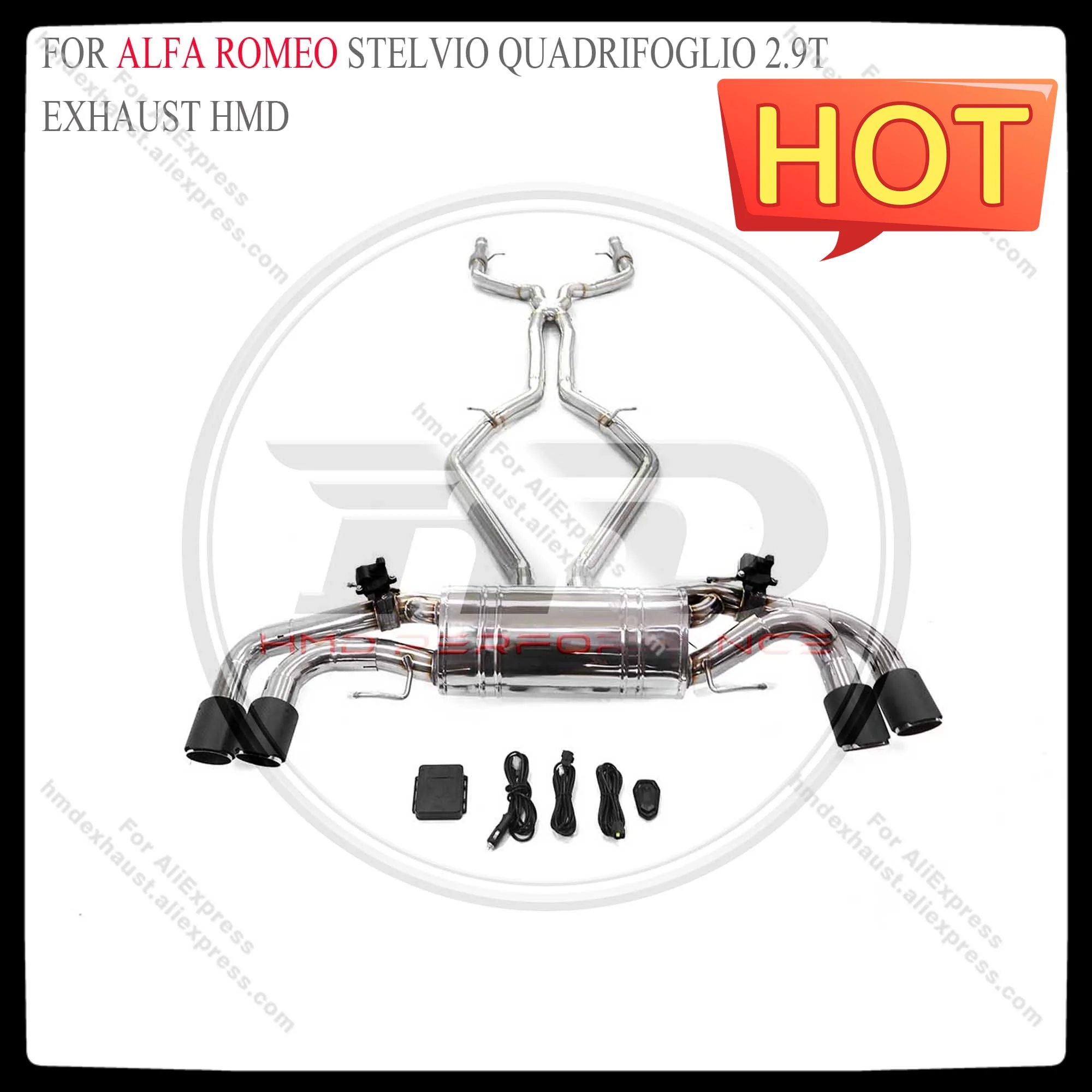 HMD Stainless steel Exhaust System Performance Catback for Alfa Romeo Stelvio Quadrifoglio 2.9T  Auto Accesorios Electronic