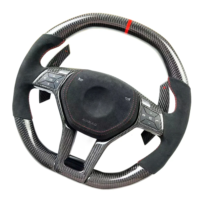 

Custom Carbon Fiber LED Steering Wheel for Benz W176 W204 W246 W231 W172 W218 W166 W639 GLC C63- Leather for M4 M2 X3