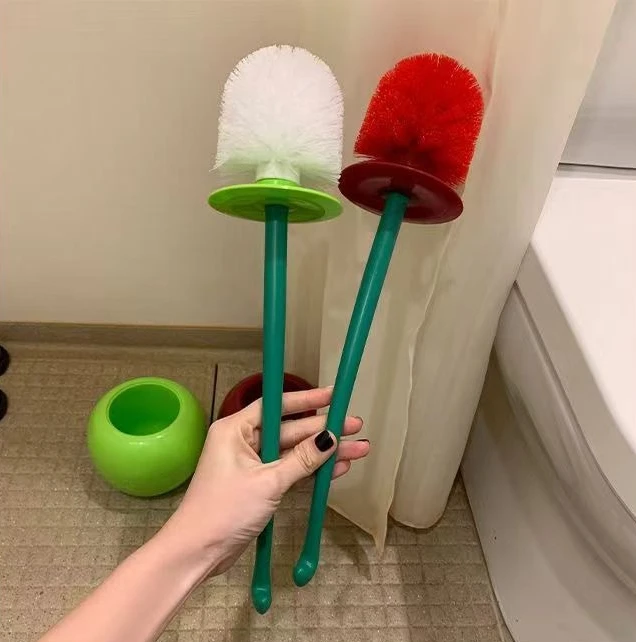 Cherry toilet brush plastic long handle toilet brush set bathroom no dead end cleaner
