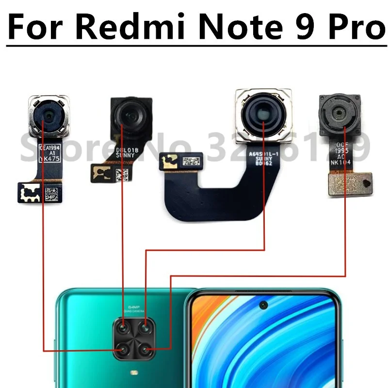 Rear Camera For Xiaomi Redmi Note 9 Pro 9S 9Pro Note9 Main Ultrawide Depth Macro Original Back Camera Module Spare Parts