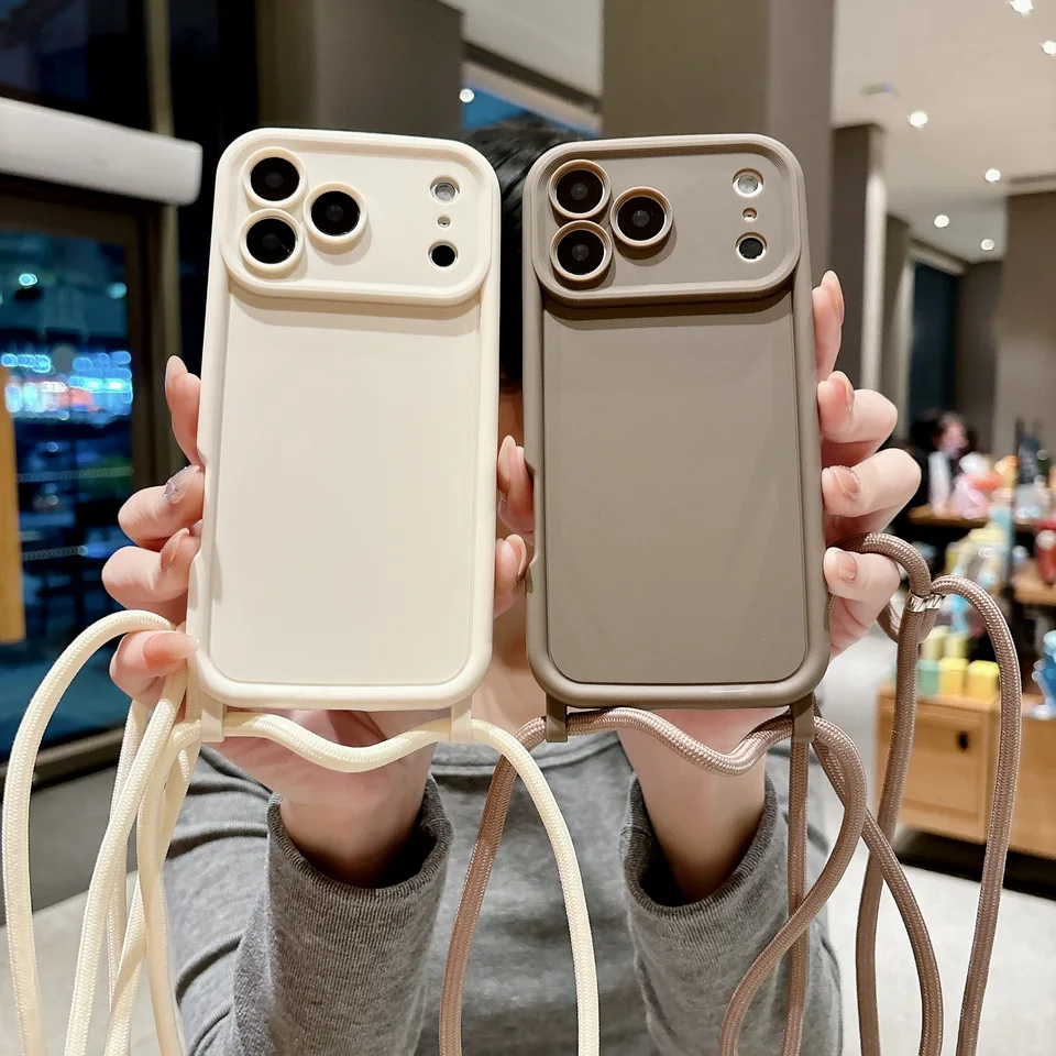 Funda para iPhone 18 17 16 15 14 13 12 11 Pro Xs Max 7 8 Plus 16e 17e, con correa ajustable para colgar, suave 2