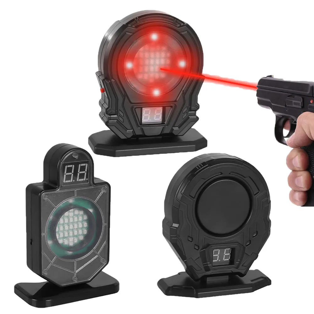 Objetivo de puntuación electrónica con detección infrarroja, objetivo de entrenamiento de tiro láser, objetivo de pistola eléctrica con efecto de sonido, juguete de práctica