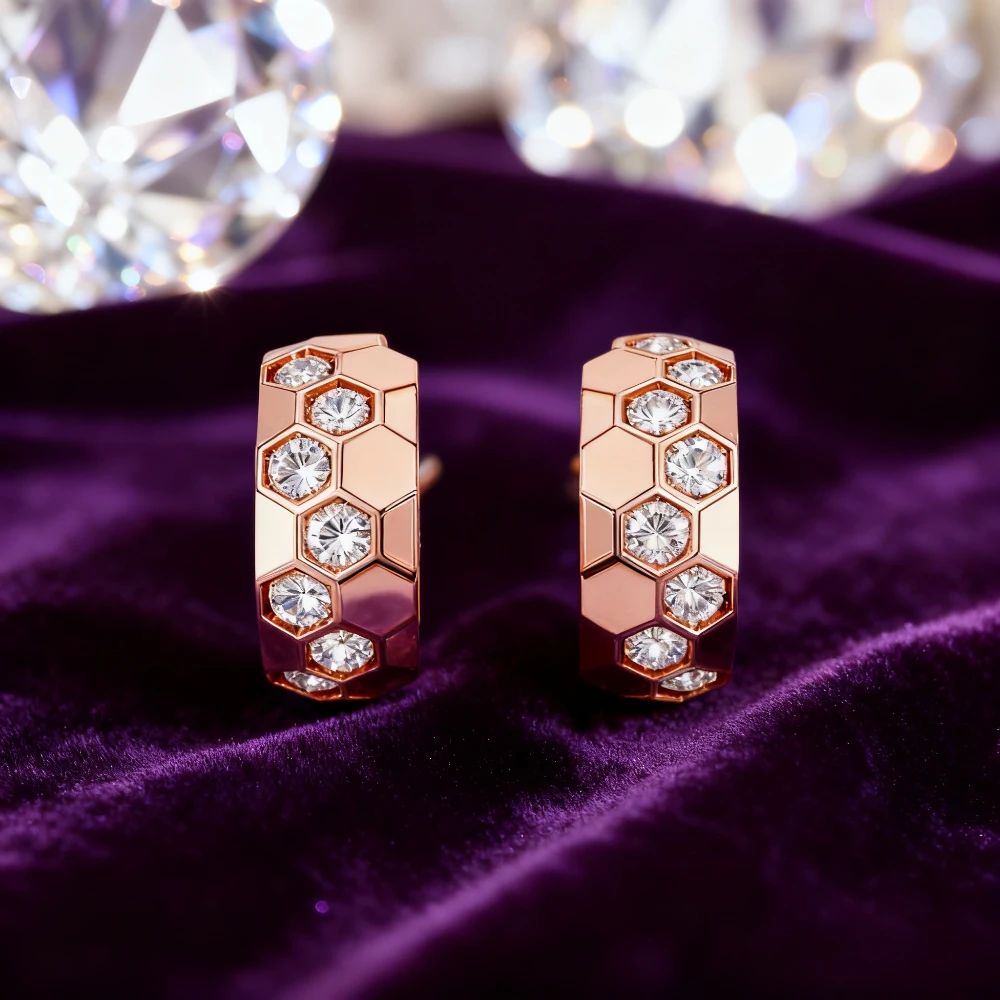 

2025 trendy accessories Classic Bee Honeycomb Earrings, Elegant, Versatile for Work & Party - Mother's Day Gift