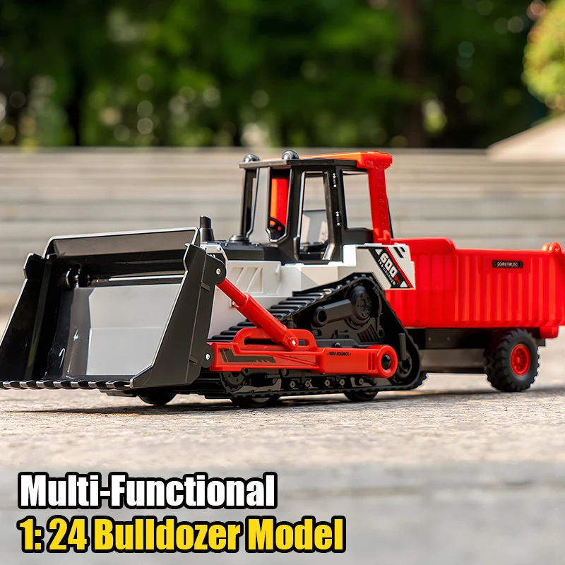 Modèle de Bulldozer multifonctionnel, camion de simulation, voiture à Double tête, chariot élévateur, véhicule de Transport inertiel, jouets pour garçons, cadeau pour enfants, 1/24
