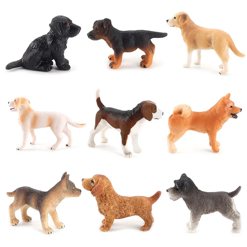 Mini figurine di cane di simulazione Animaux Solid Animal insegnamento Aids modello Golden Retriever Shiba Inu biologia educazione giocattoli figure