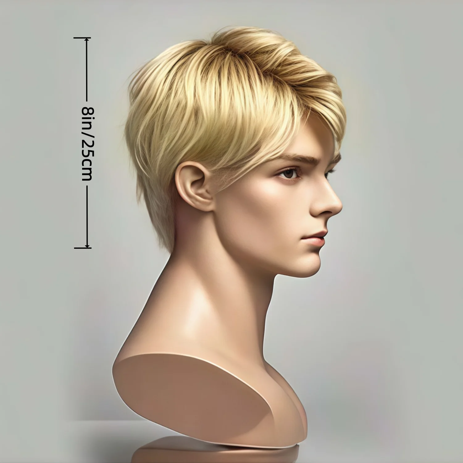 Men's Full Head Golden Synthetic Wigs, Heat Resistant Straight Style, Suitable for Stage Performances and Daily Wear
