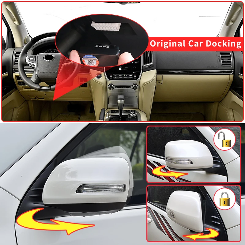 Lock Car Automatic Folding Expansion Mirror Toyota Land Cruiser 200 Lc200 2008-2021 2020 2019 2018 Tuning Interior Accessories