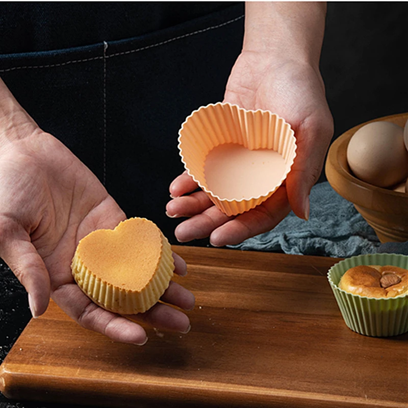 Small Silicone Cake Mould Recyclable Muffin Cups Dessert Decoration Bakeware Kitchen Cakes Accessories for Birthday Party