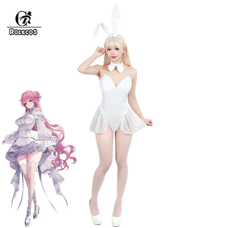 ROLECOS Dorothy Cosplay Costume Nikke The Goddess Of Victory Dorothy Bunny White Dress Halloween Sweet Girls Party Outfit Suit