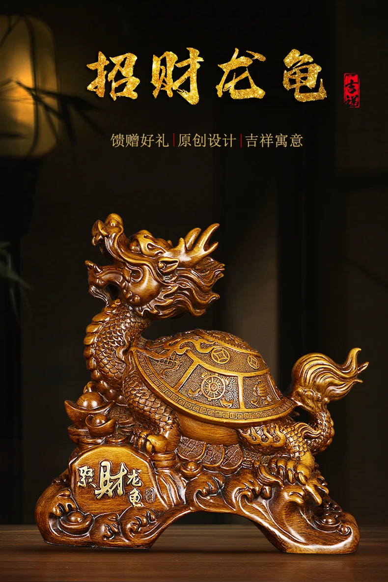 

Lucky Dragon Turtle Statue Decoration Home Living Room Office Desk Entrance Dragon Turtle Decoration Relocation Opening Gift