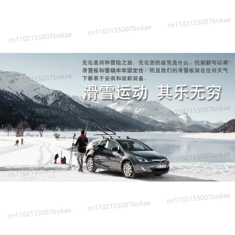 Car-mounted luxury roof ski rack with lockable movable and extendable design