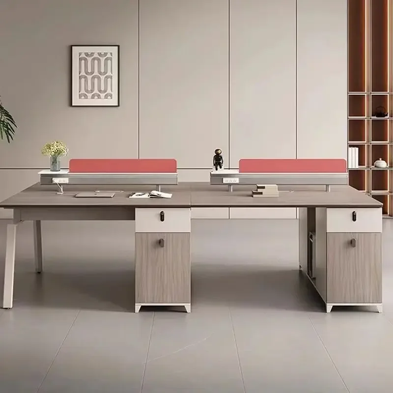 Staff office desk and chair combination 4 four 6 people Shenzhen office desk screen card seat workstation simple and modern