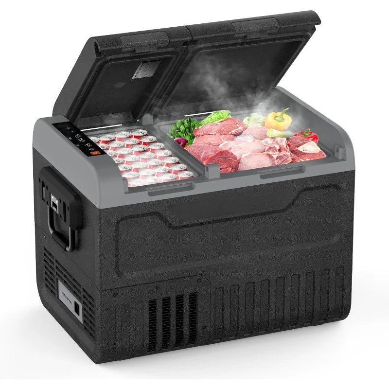 12 Volt Car Refrigerator,48Qt Portable Freezer -4℉ To 68℉,Car Refrigerator with Dual-zone Single Control,12 Volt Refrigerator