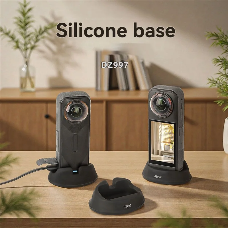 【Hot-Selling!】Upright Silicone Base For Insta360 X5 Camera Desktop Support Car Mount Desktop Adhesive Base Bracket For Insta360