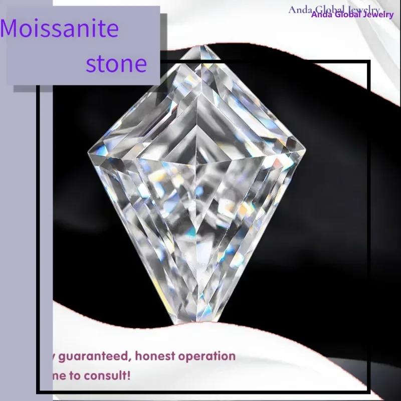 

M-TOP With GRA Certificate Moissanite Stone Kite Cut D Color Special Cuting Charm Diamond for DIY Jewelry Making Materials