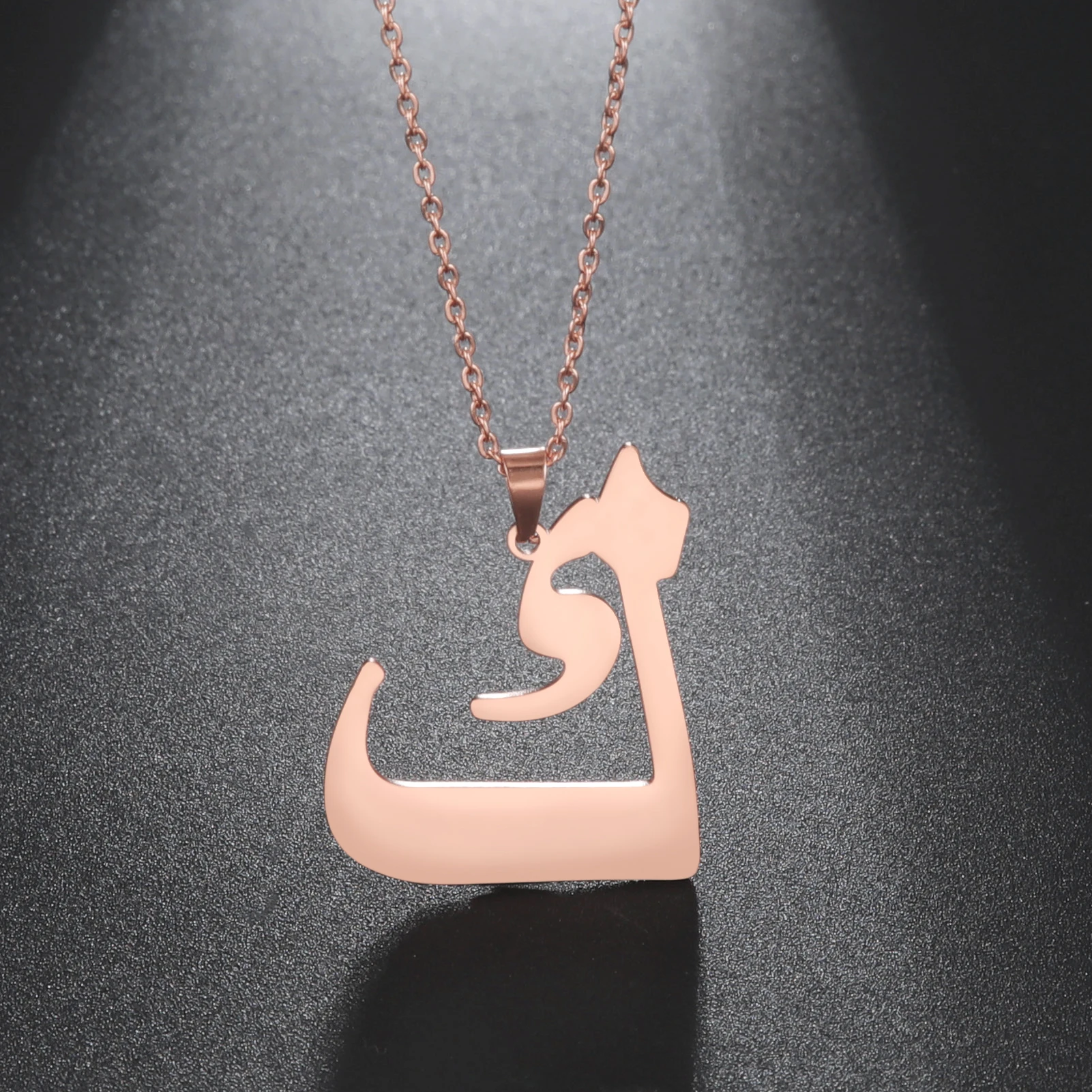 Cazador Gold Color 28 Arabic Letter Necklace for Women Stainless Steel Arab Alphabet Pendant Choker Necklaces Jewelry 2024 Trend