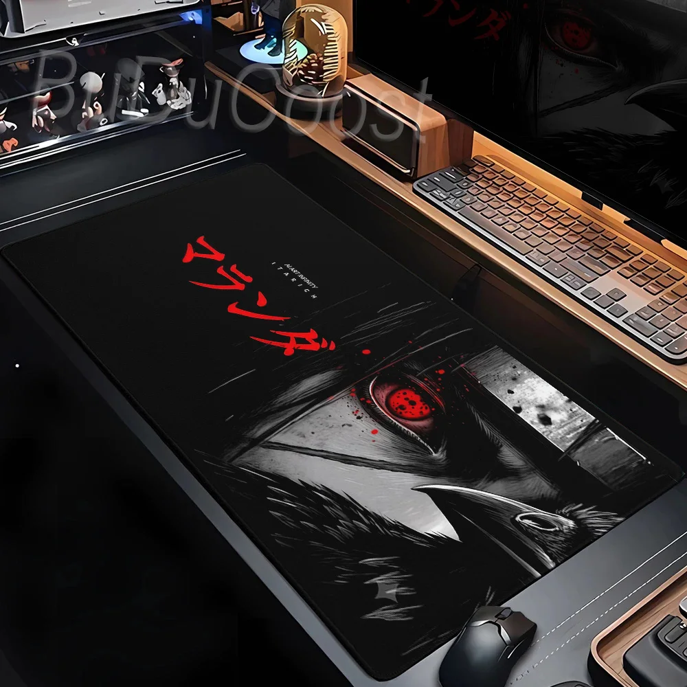 PC Gamers Computer Keyboard Deskmat Anime Uchiha Itachi N-Naruto Uzumaki Mouse Pad Rubber Non-Slip Lock-Edge Office Accessories