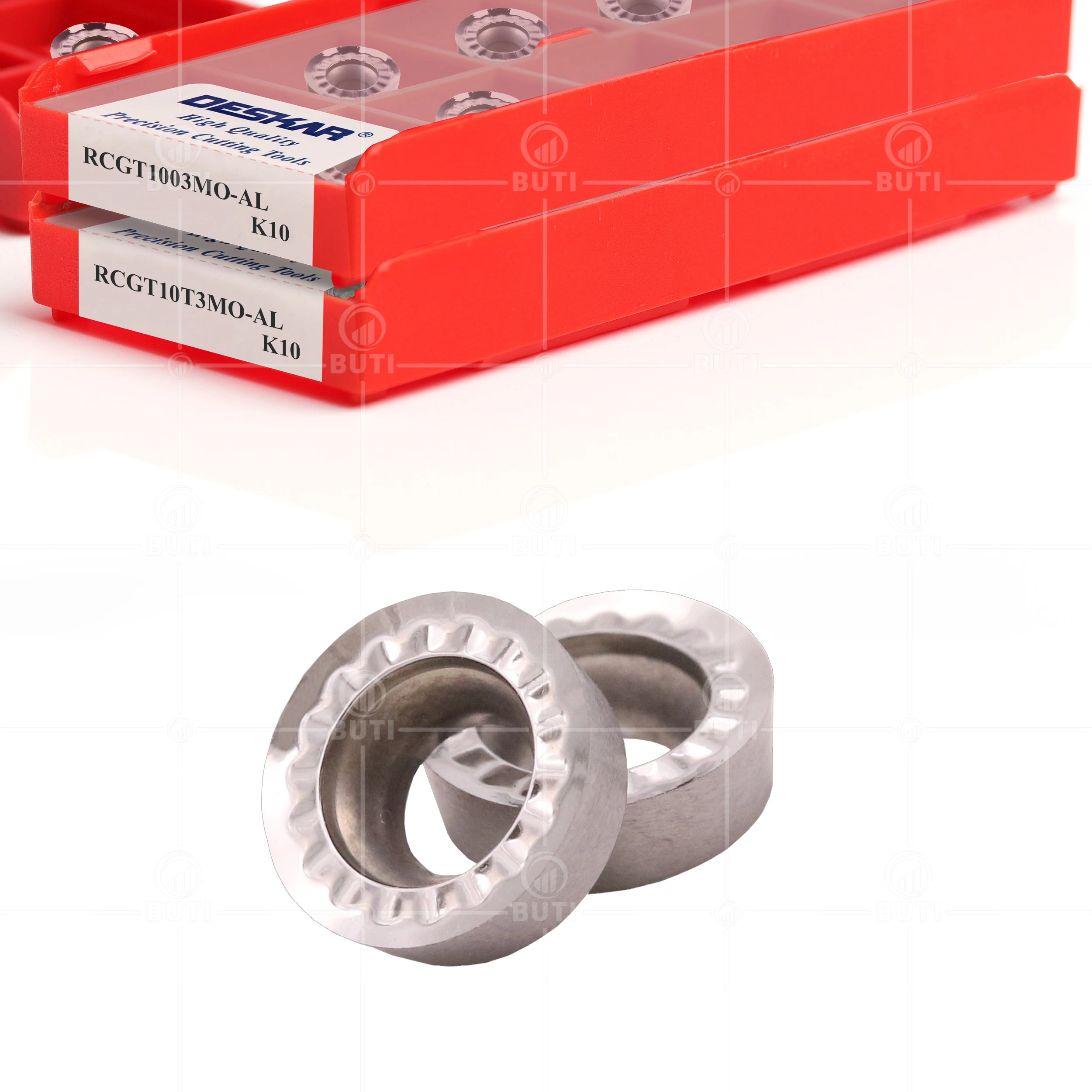 Imagem -03 - Deskar 100 Original Rcgt1003mo-al K10 Lâminas de Corte de Torno Cnc Rcgt Ferramentas de Torneamento para o Processamento de Alumínio