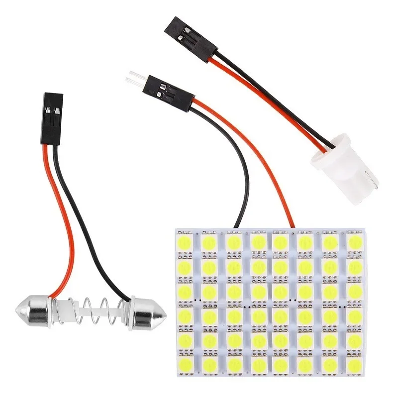 T10 5050 3030 LED Panel wewnętrzny białe światło samochodowe lampka do czytania uniwersalne bagażnik samochodowy kopuły dachowe żarówki 48 24 12 SMD