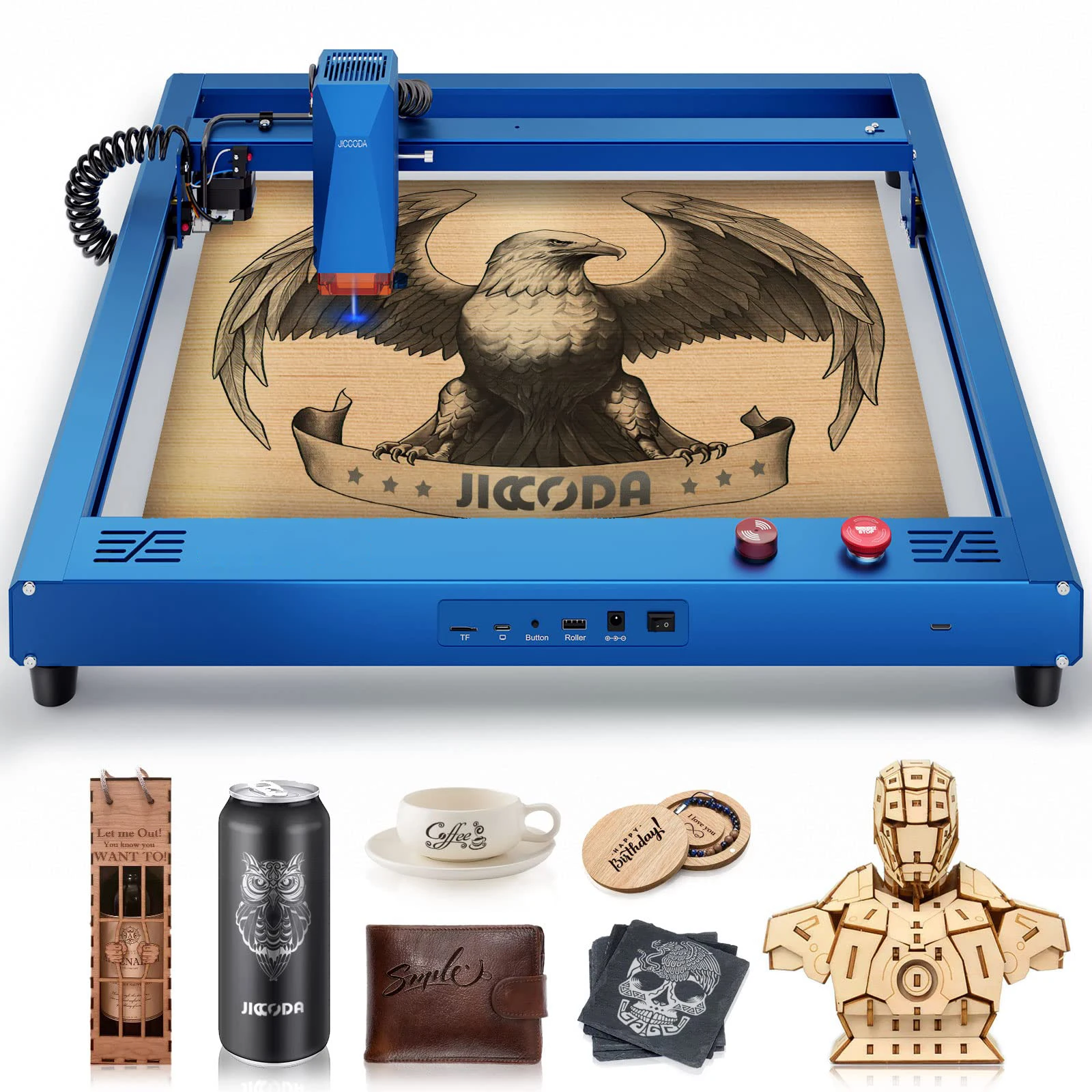 5W/10W Output High Accuracy 0.05mm Compressed Spot Laser Cutter & Engraver Bluetooth Connection CNC Machine Carving Metal Wood