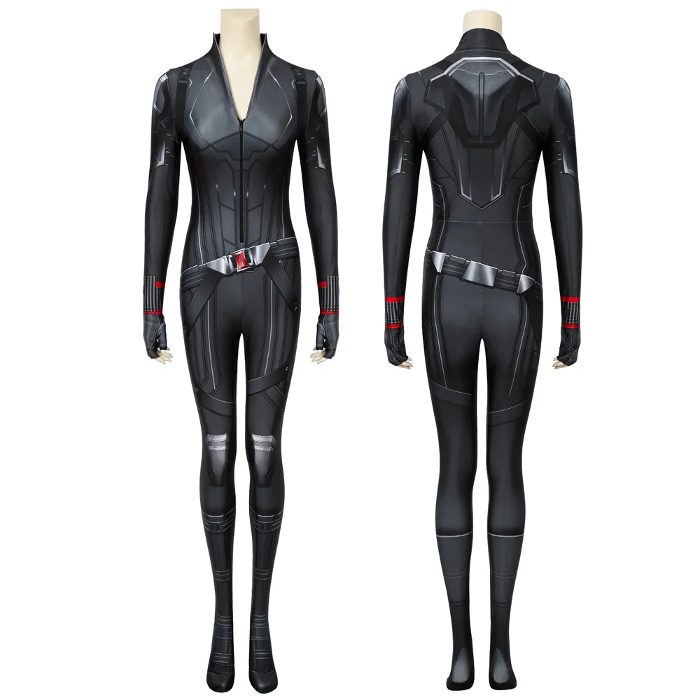 Halloween Carnival Costume Female Superhero Natasha Romanoff Role-Playing Costume Black 3D Printed Tight Jumpsuit Zentai