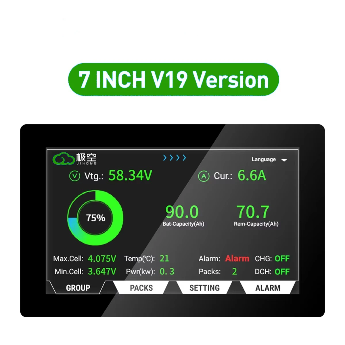 JK Inverter BMS 1A 2A Active Balance 7 inch V19 4.3 LCD 16S 48V Lifepo4 Li-ion LTO Battery RS232 Energy Management System JIKONG
