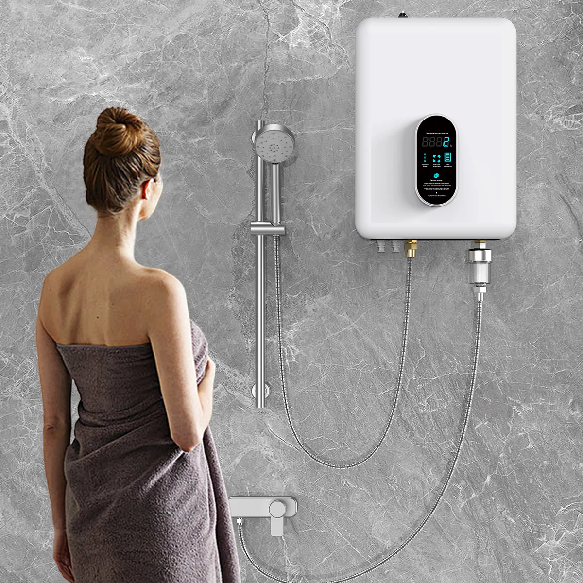 Generador de agua de hidrógeno Suyzeko y dispositivo de baño de hipedógeno interior montado en la pared para Spa, clubes de salud, terapia antioxidante, abundancia