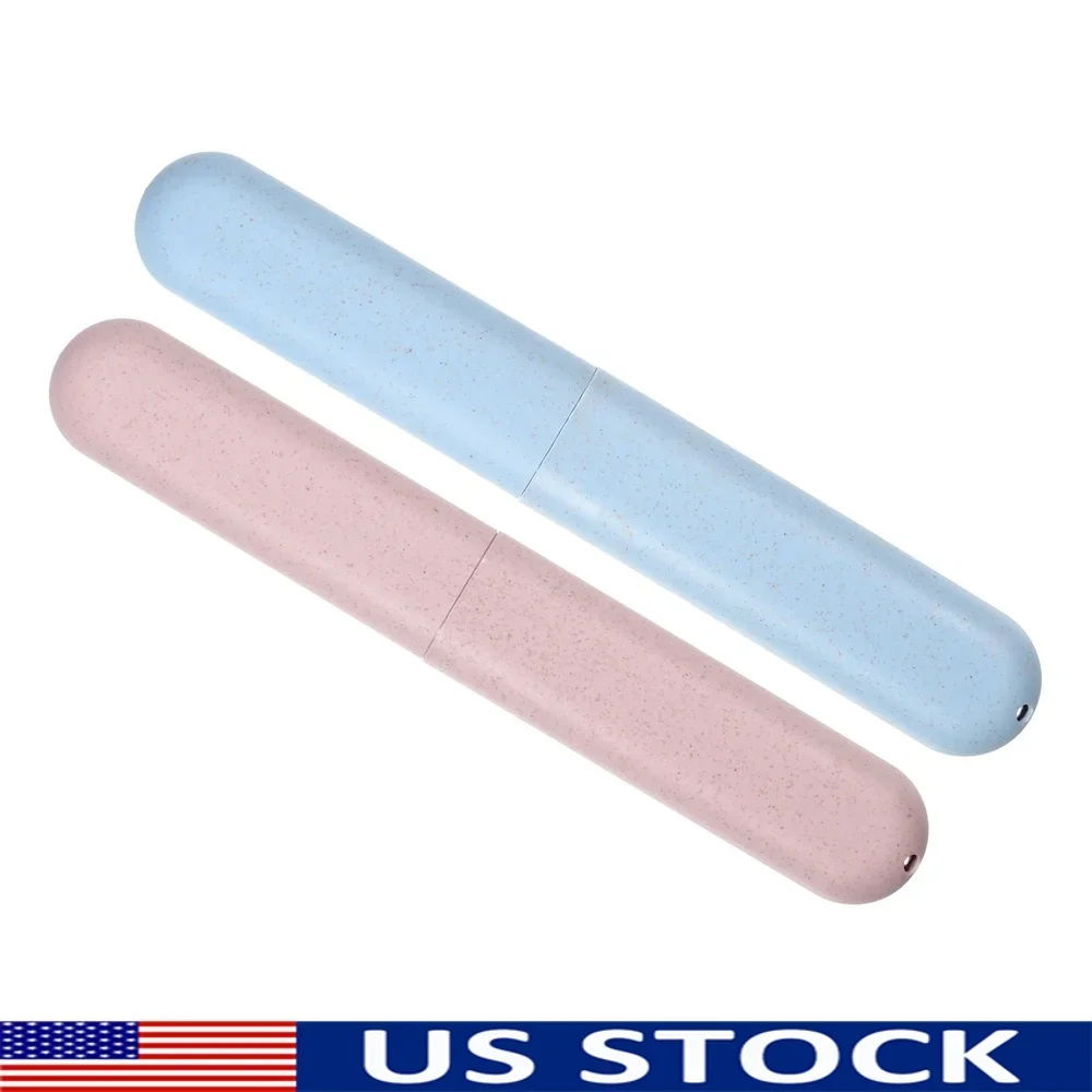 

2Pcs Travel Toothbrush Holder Case Portable Dustproof Lightweight PP Bathroom Organizer Ideal Home Business and Outing