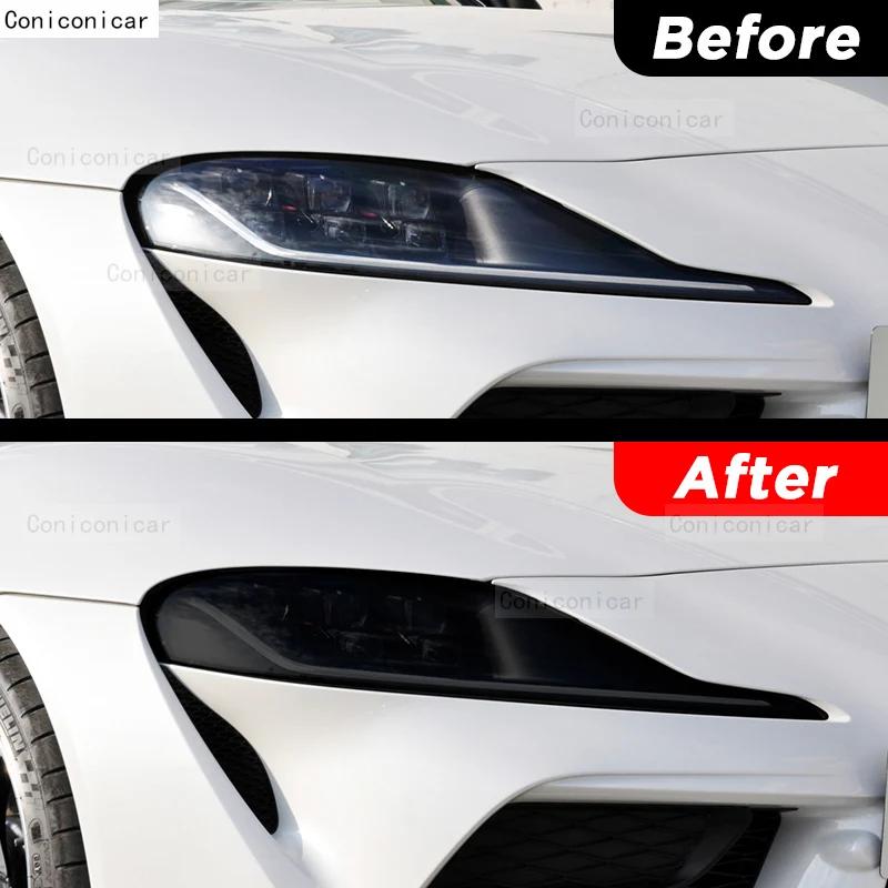 For Toyota Supra 2019-2023 Car Exterior Headlight Anti-scratch Front Lamp Tint TPU Protective Film Repair Accessories Sticker