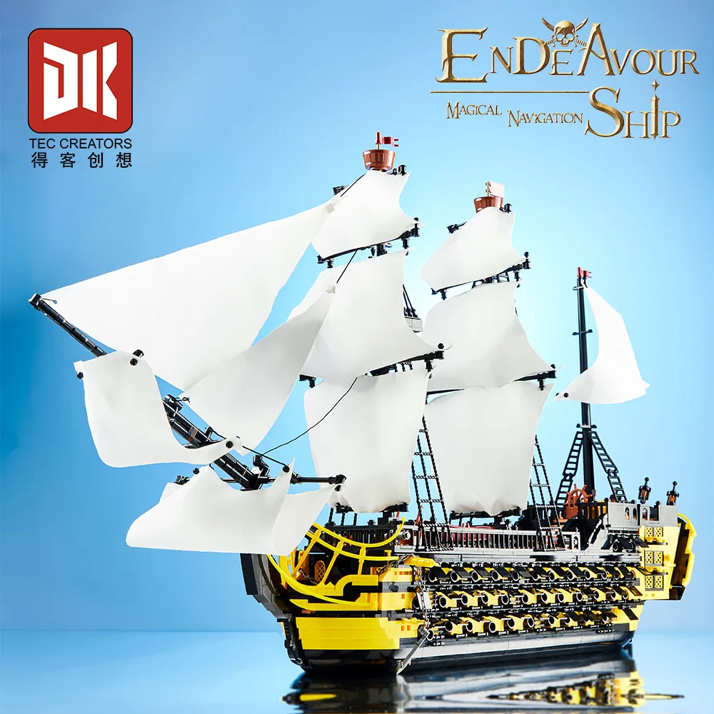 AUF LAGER MOC Idee Klassische Filme Piratenschiff Endeavour Bausteine Ziegel Montage DIY Spielzeug für Jungen Weihnachtsgeschenk Set