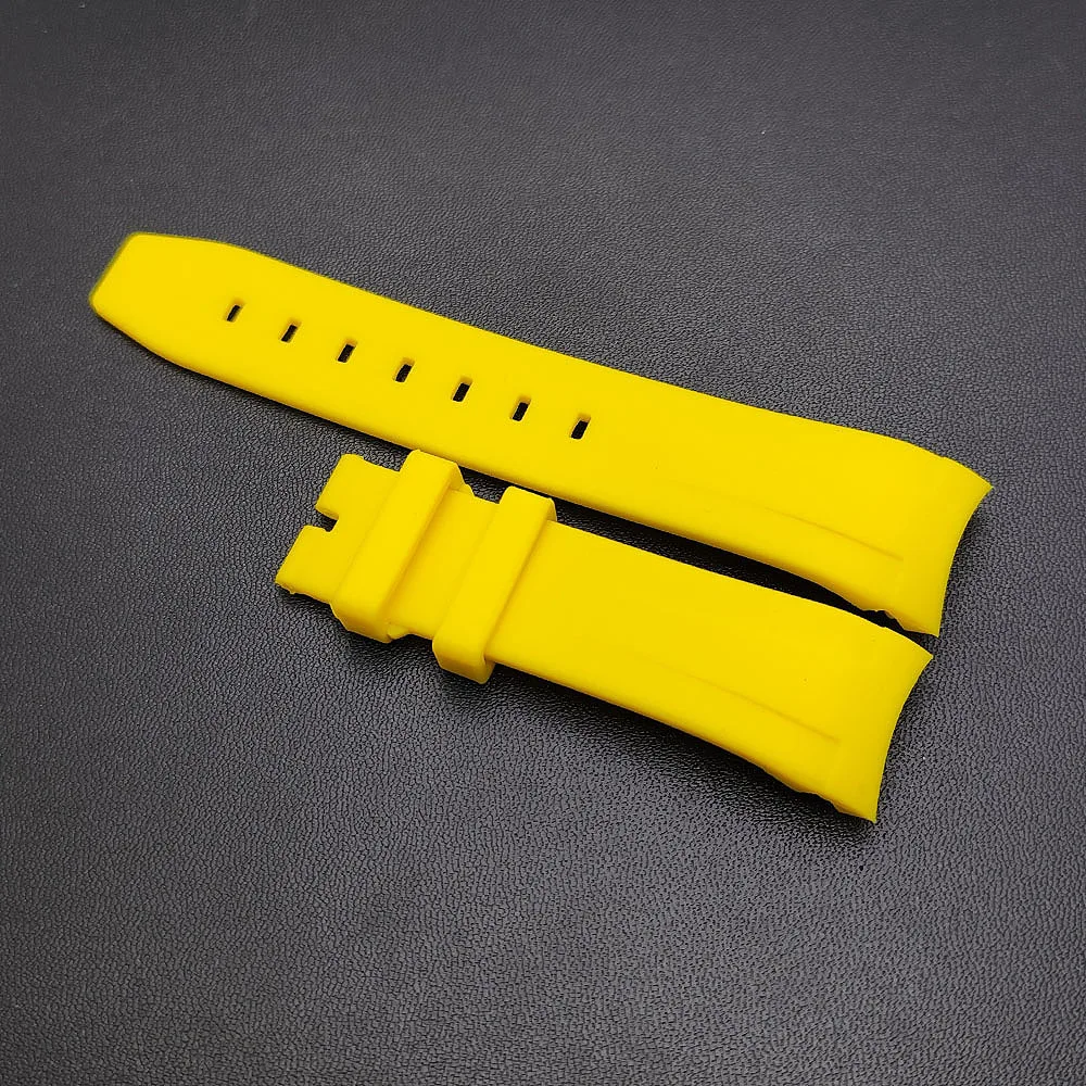 Matching Watch/Case With Black/Green 22mm watch strap Rubber Replacement Bracelet Watch Accessories Watch band