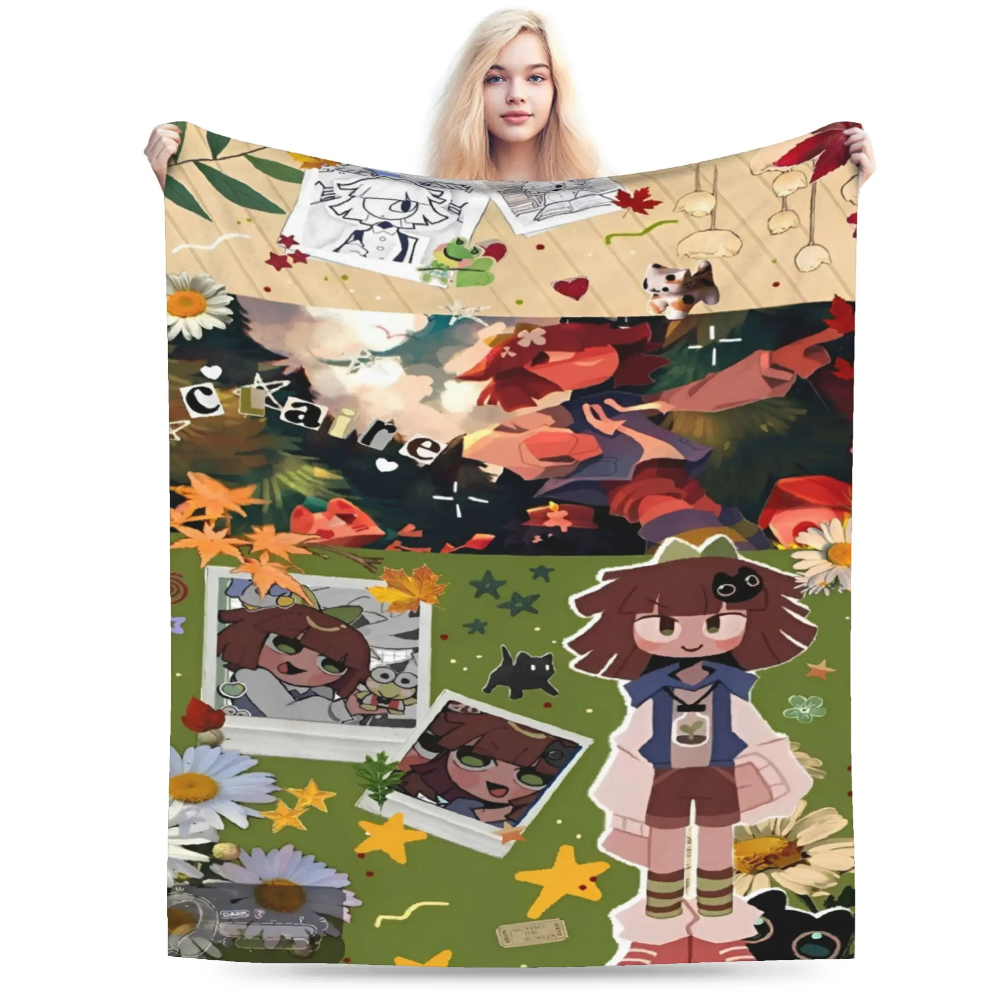 claire Fundamental Paper Education anime Merch Blankets Ultra-Soft Velvet  Throw Blanket Comfortable Plush Thin Quilt