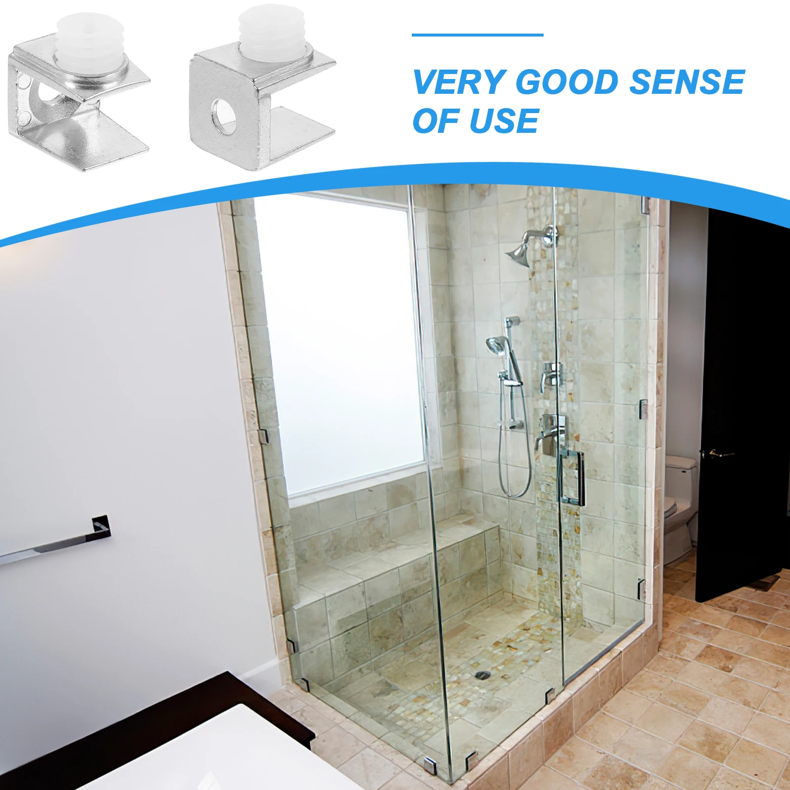 

20pcs Glass Shelf Bracket Zinc Alloy Sturdy Bathroom Shower Door Hardware Mirror Hangers Heavy Duty Glass Retainer Clips