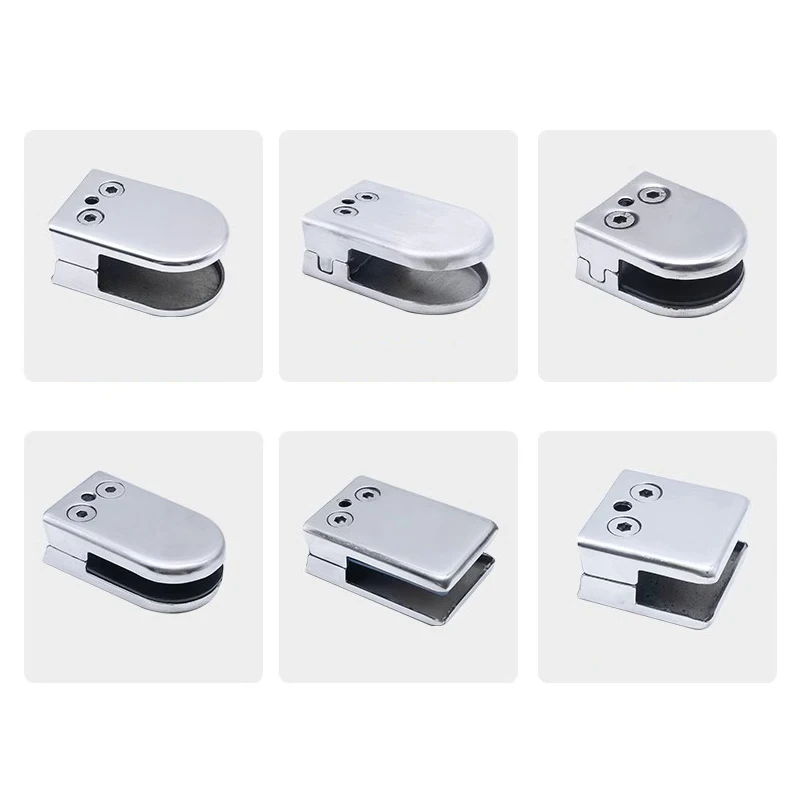 2pcs Stainless Steel Glass Clamp, 1Pcs Flat Bottom Square Glass Bracket for Thickness6-17mm Glass Balustrade Staircase Handrail