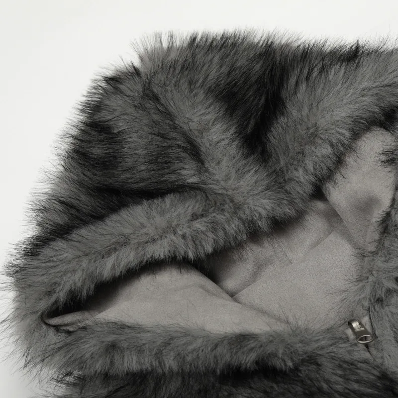 MWJLPWQ العصرية 2025 جديد الشتاء الفراء طوق الصوف سترة قطن الذكور شارع العليا عكسها تصميم سستة معطف مقنع شيك 21725 #6