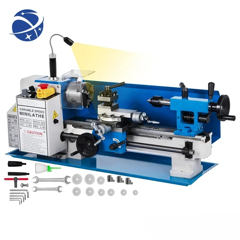 YYHCBench Top Variable Speed 7x14 Inch Desktop Metal Mini Bench Lathe Machine