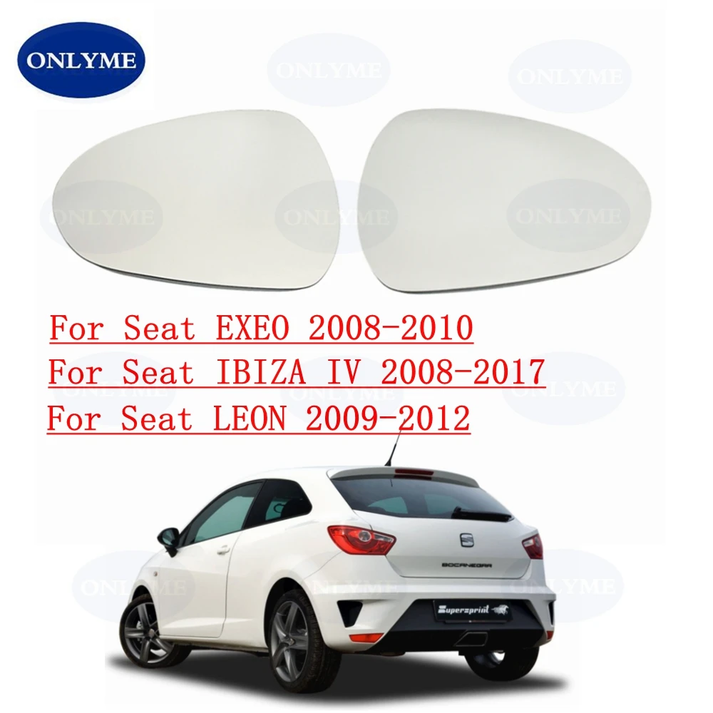 Espejo lateral calefactable convexo para coche, cristal para Seat Exeo 2008-2010 / Ibiza MK4 2008-2016 / Leon 2009-2012