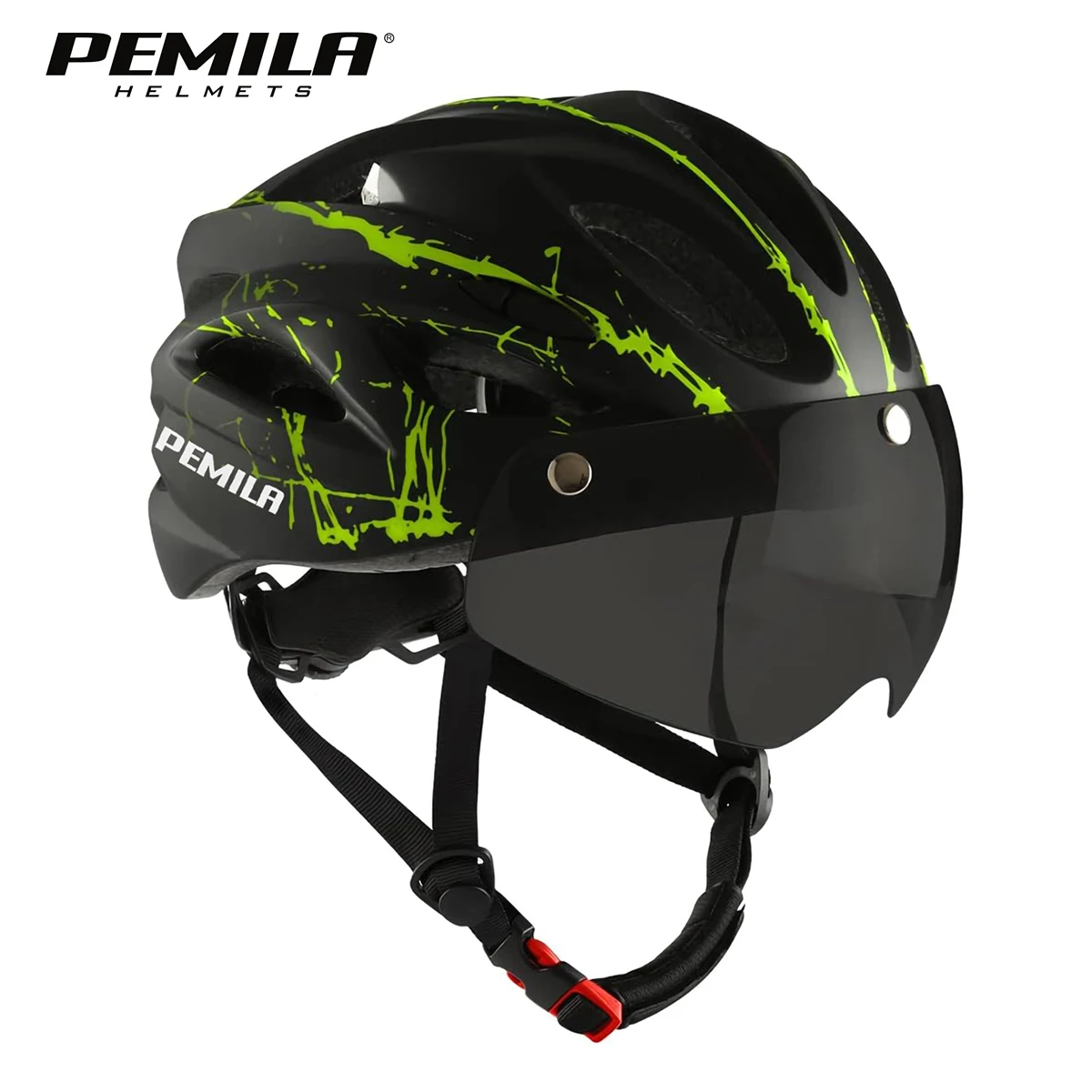 PEMILA Ultralight Cycling Safety Helmet Outdoor Motorcycle Bicycle Helmet Removable Lens Visor Mountain Road MTB Bike Helmet