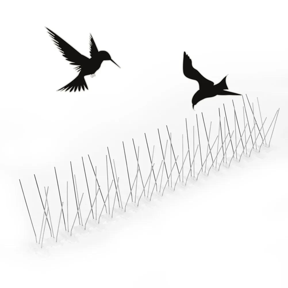 6Pcs Bird Spikes Stainless Steel Bird Repeller Flexible Base for Garden Windowsills Balconies Roofs Effective Pest Control