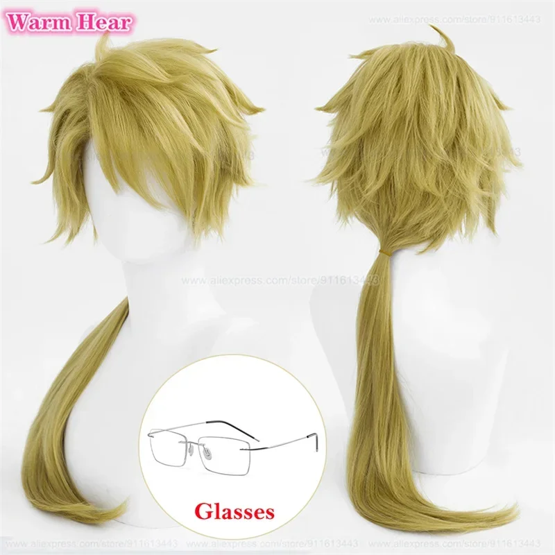 Kunikida Doppo Cosplay Anime cos 4 Cosplay Wig Green 70cm Long Wigs Glasses Heat Resistant Synthetic Wigs Wig Cap