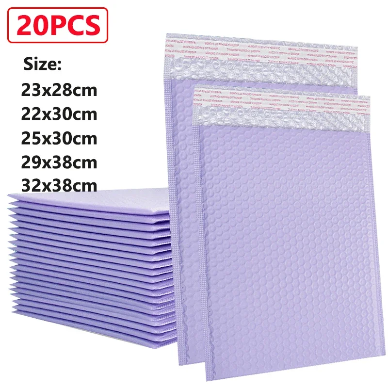 

20pcs Purple Bubble Mailers Bubble Padded Mailing Envelopes Mailer Poly for Packaging Self Seal Shipping Bag Bubble Padding Bags