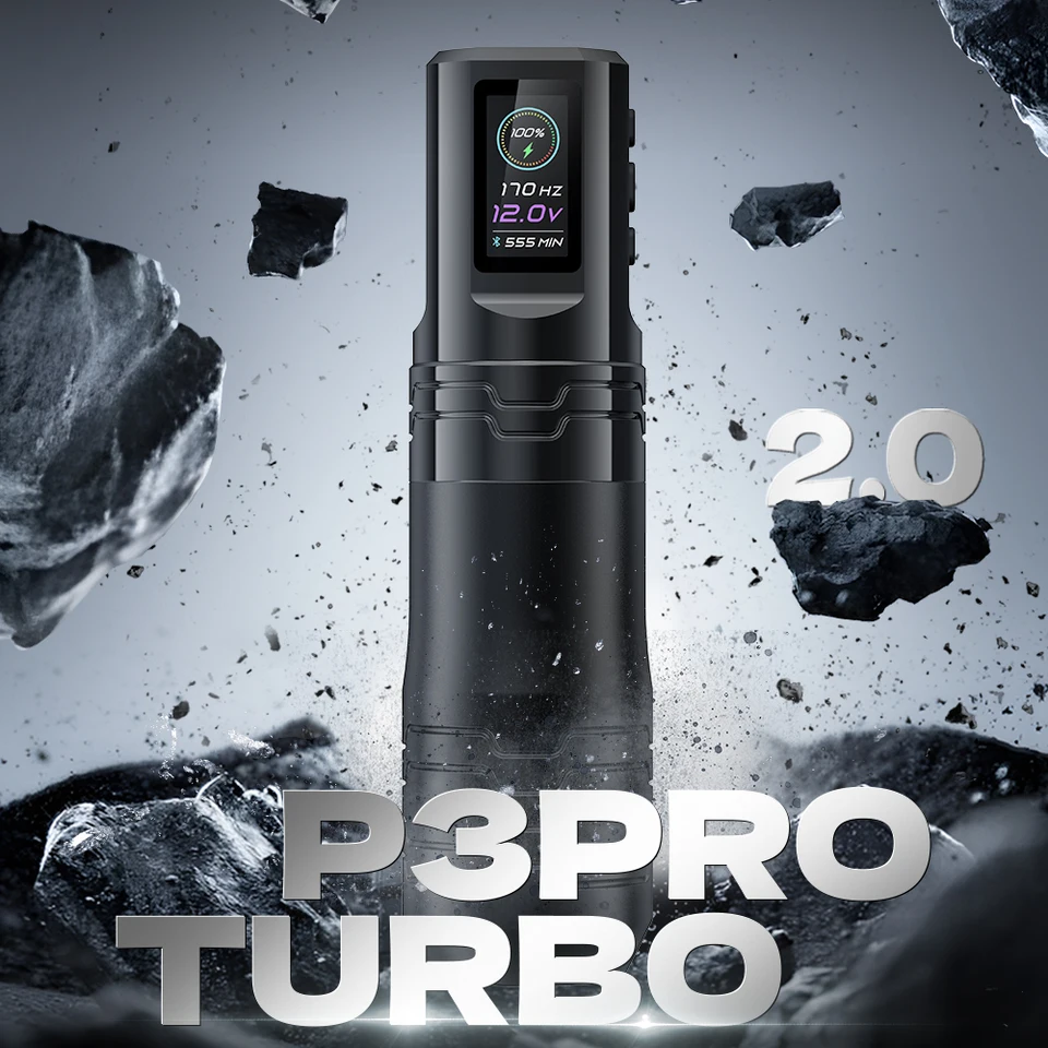 EZ P3 Pro Turbo 2.0 Wireless Battery Tattoo Pen Machine 2.5-5.0mm