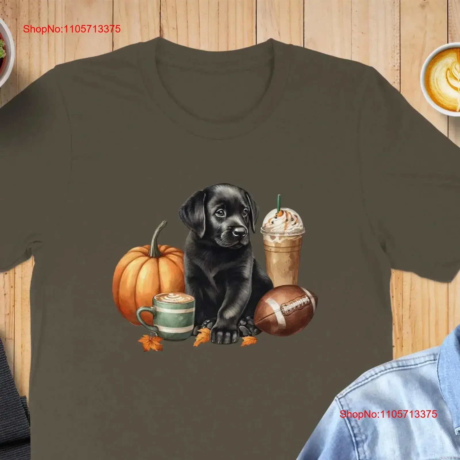 Cute Black Lab Puppy Pumpkin Spice Latte Fall T Shirt Autumn Dog Lover Cozy Vibes Coffee and Labrador Design vintage Washed