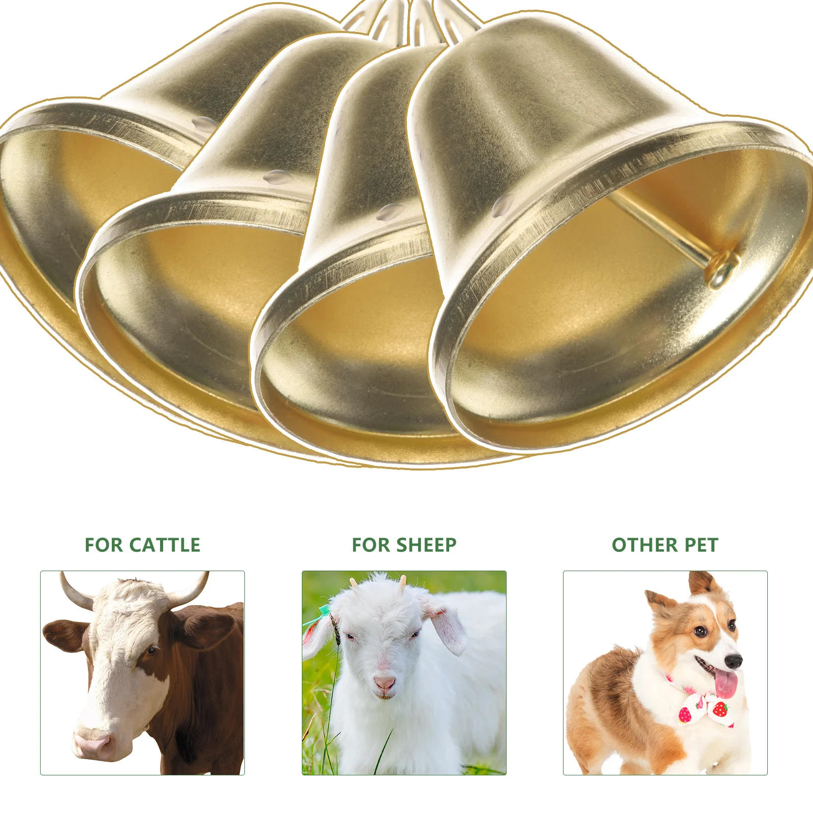 

12Pcs Metal Livestock Bells Vintage Style for Cattle Sheep Horse Grazing Bells Noise Decoration