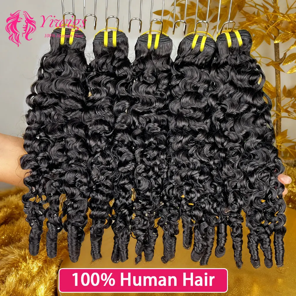 

Бирманские вьющиеся пучки, наращивание человеческих волос, бирманские кудри пикси, необработанные волосы, 100% пучки человеческих волос, плетение 1/3/4 шт., полный конец