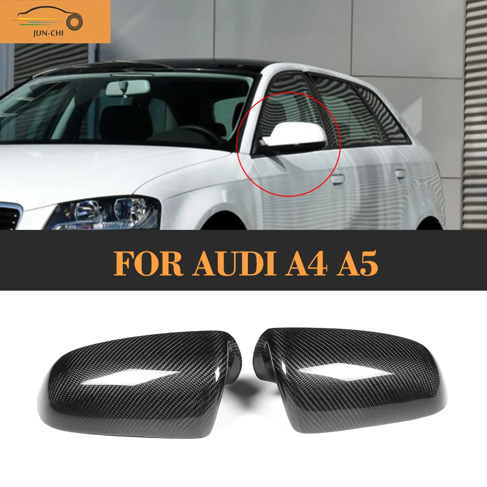 Carbon Fiber Car Mirror Covers Caps For Audi A3 8P 8PA 2006 2007 Add On Without Side Assist