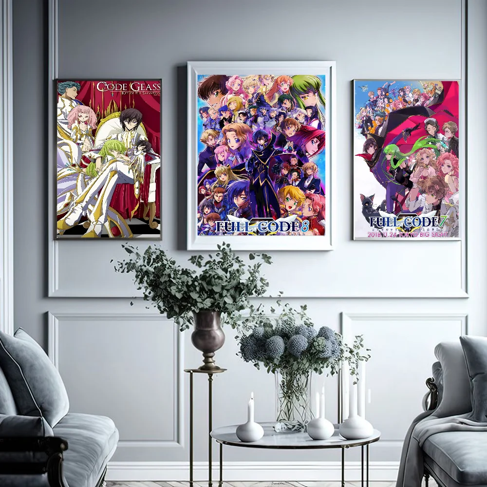 Code Geass Anime Self-adhesive Art Poster Whitepaper Prints Posters Artwork Home Decor